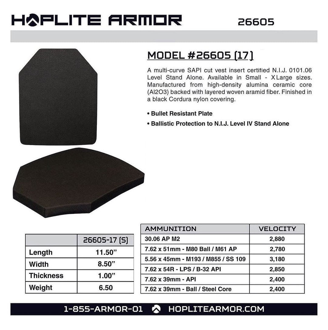 Hoplite Rogue 3.0 Body Armor Plate / Carrier Combo- Level IV (26605) - ArmorLite USA